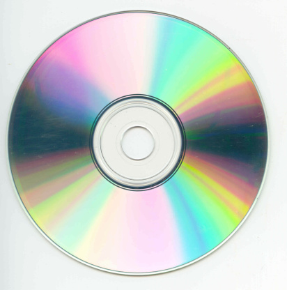 Compact Disc on white background with clipping path.