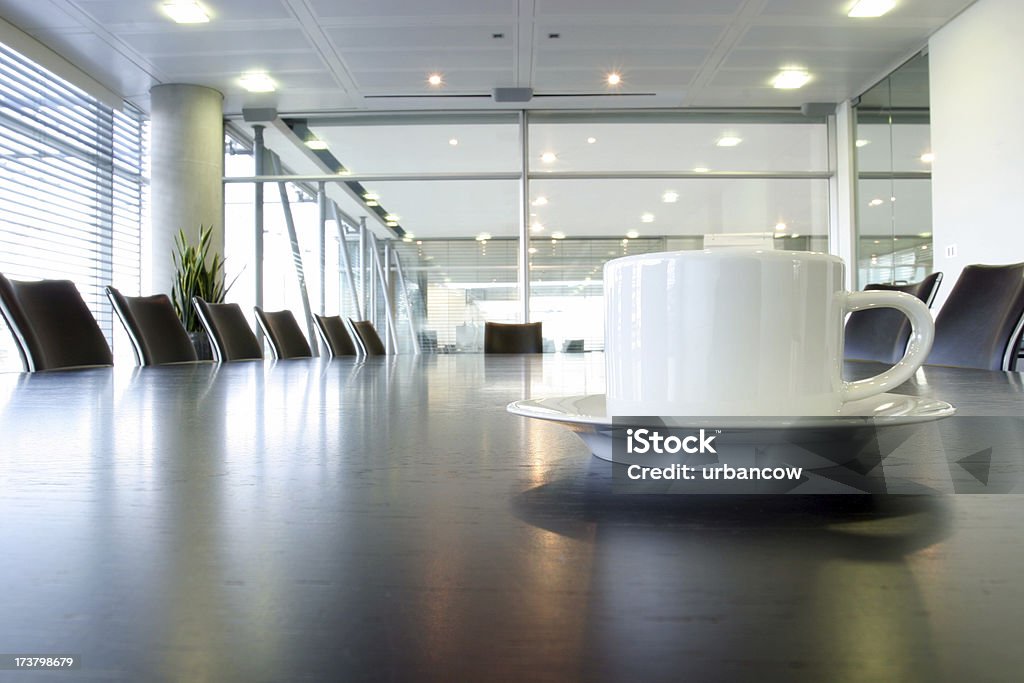 Boardroom coffee A coffee cup on a boardroom table Coffee - Drink Stock Photo