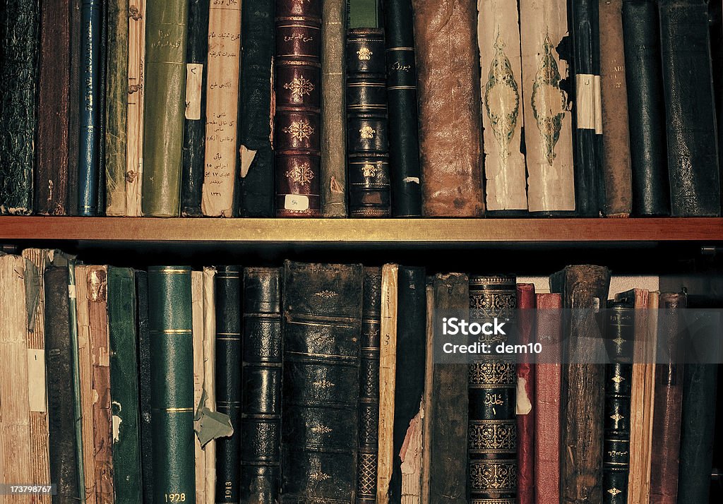 Old Bookshelf  Abundance Stock Photo