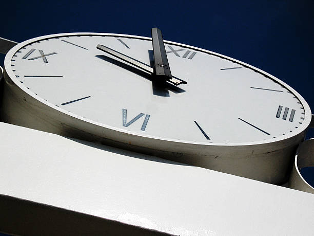 istock low angle view of an outdoor clock 173799416
