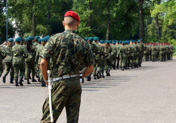 istock officer overseeing new recruits 173800109