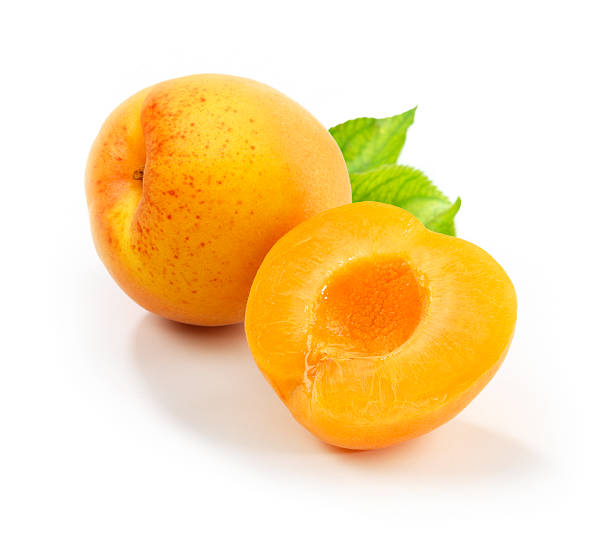 Apricots with Leafs "The file includes a excellent clipping path, so it's easy to work with these professionally retouched high quality image. Need some more Fruits" apricot stock pictures, royalty-free photos & images