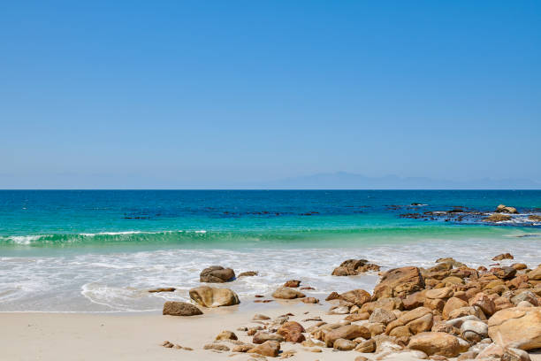 Beautiful rocky coastline - close to Cape Town stock photo