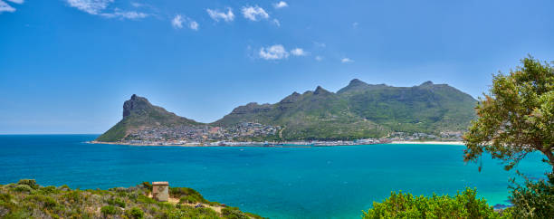 View of part of Hout Bay, Cape Town stock photo