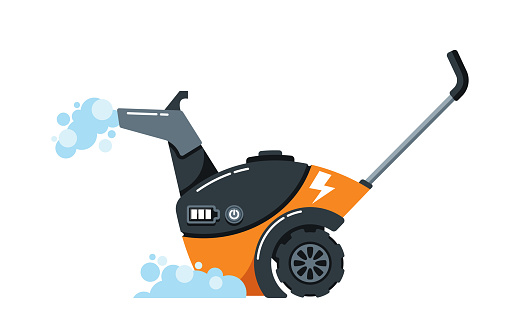 Robust Snowplow Machine, A Winter Hero With Its Powerful Blades And Relentless Drive, It Conquers Snow-covered Roads, Ensuring Safe Passage Through Icy Embrace Of Winter. Cartoon Vector Illustration