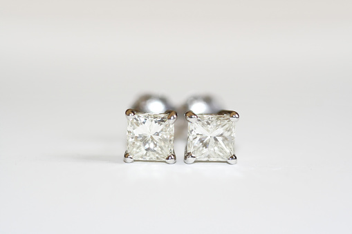 Sparkly diamond earrings.