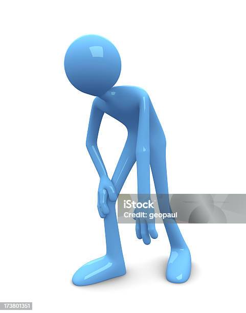 Exhausted Stock Photo - Download Image Now - Three Dimensional, Tired, Blue