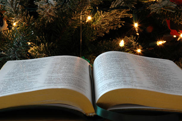 Christmas Bible stock photo