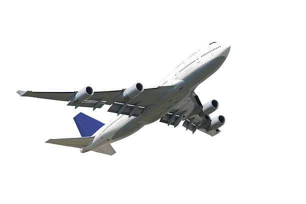 Airliner taking off Impressive airliner taking off, isolated on pure white aeroplane isolated stock pictures, royalty-free photos & images