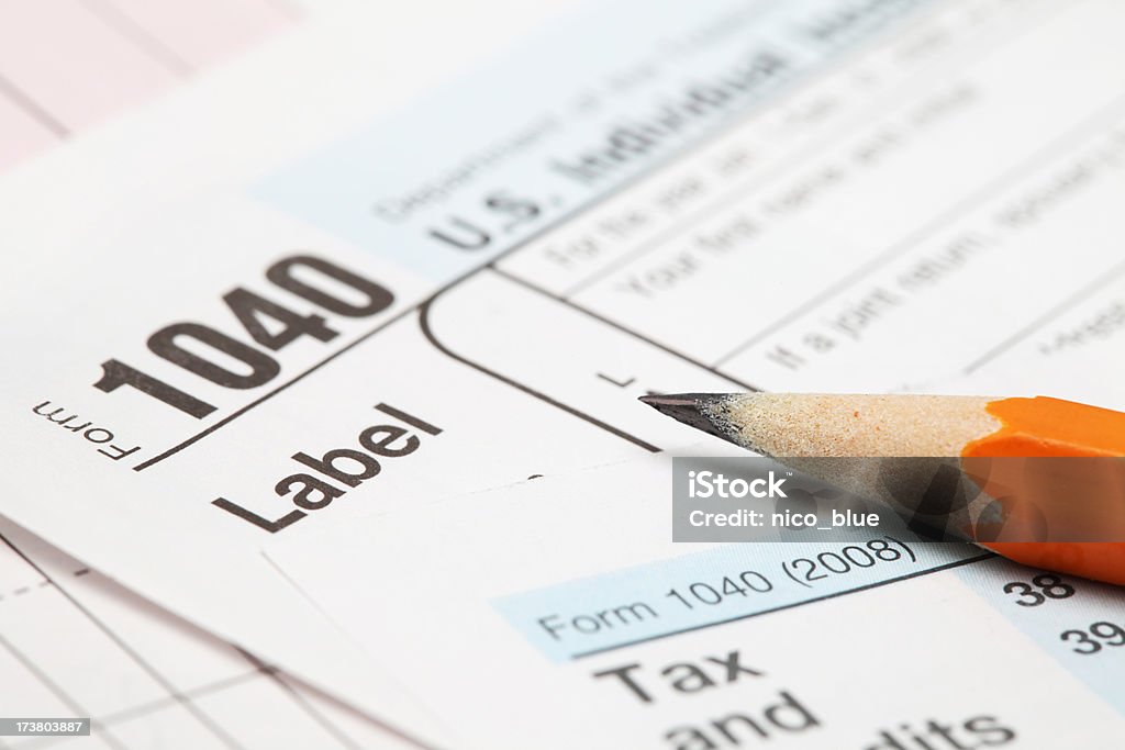Tax forms 2008 edition 1040 tax forms. 1040 Tax Form Stock Photo
