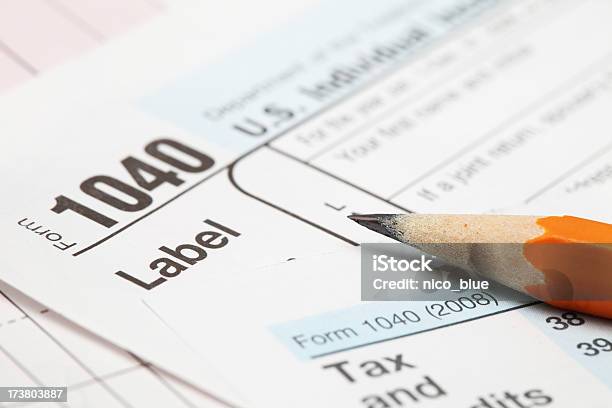 Tax Forms Stock Photo - Download Image Now - 1040 Tax Form, Business, Close-up