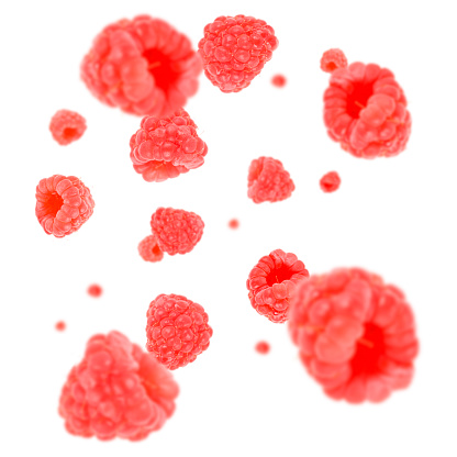 Exploding Rasberrries Image Of Red Raspberry Explosion On White Background Stock Photo ...