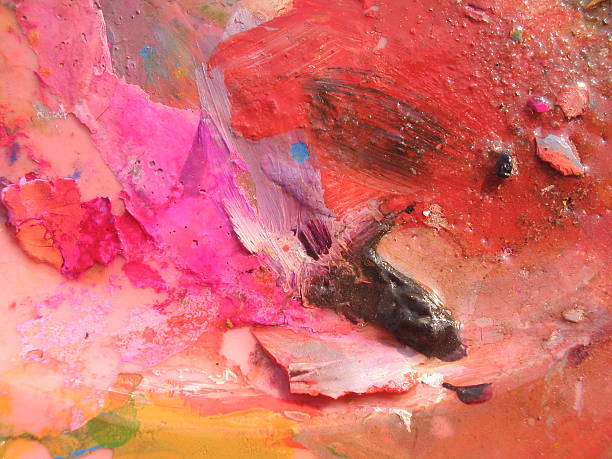 istock Withered colors on old pallete 173804405