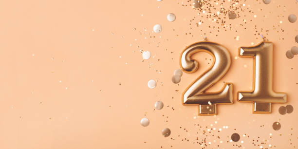 istock 21 years celebration. Greeting banner. 1738087077