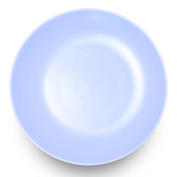 istock Blue circle ceramics plate isolated on white background. 1738090759