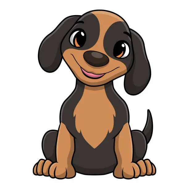 Vector illustration of Cute dog cartoon on white background