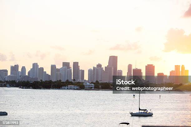 Miami At Sunset Stock Photo - Download Image Now - Apartment, Architecture, Awe