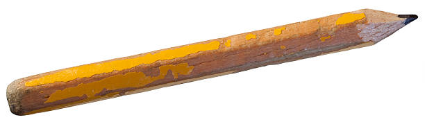 Close-up of a short worn out lead pencil with no eraser stock photo