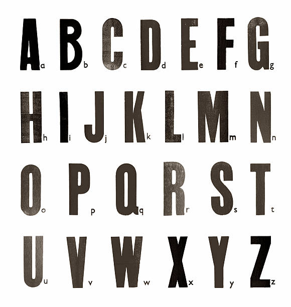 carimbada alfabeto - rubber stamp typescript alphabet letterpress - fotografias e filmes do acervo