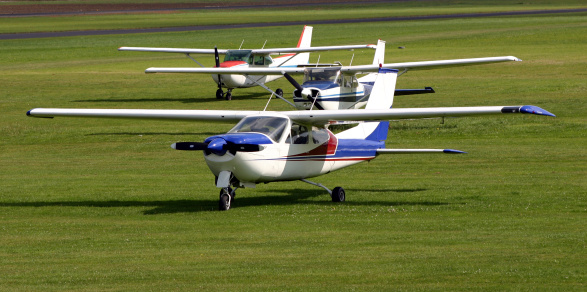 Flight Training Aircrafts Parked at National Flight Centre Weston Airport - Ireland