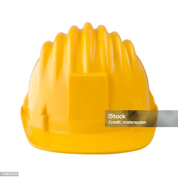 Casco Duro Amarillo Con Frontal De Personalización Para Foto de stock y más banco de imágenes de Amarillo - Color