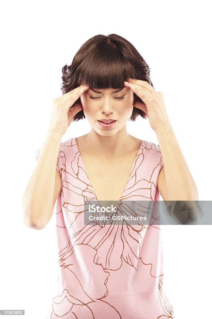 Femme souffrant de maux de tête - Photo de 20-24 ans libre de droits