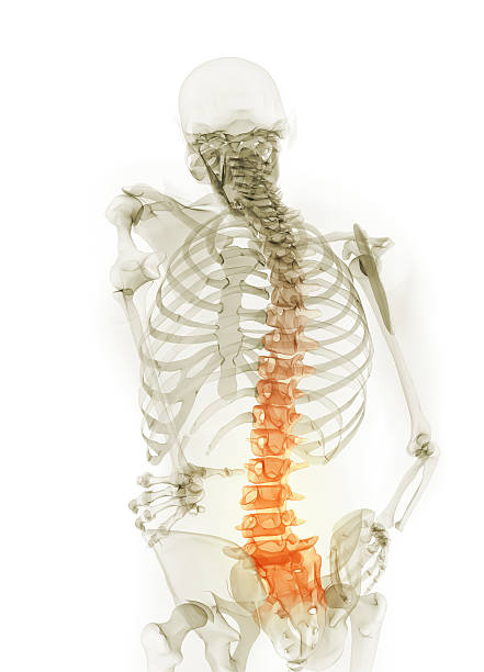Futuristic data spine made of translucent cubes, 3d render.
