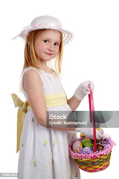 Girl With Easter Basket Stock Photo - Download Image Now - Child, Girls, Sleeveless