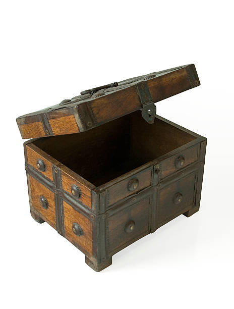 istock Open Jewellery Box or Treasure Chest isolated with Clipping Path 173813333