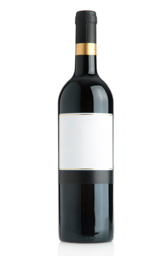 Bottle of Red Wine isolated