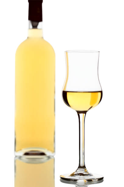 istock Italian Brandy Grappa Bottle and Glass 173814075