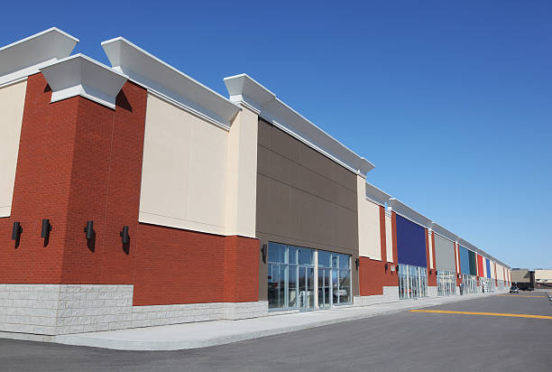 istock Modern Colorful Strip Mall Stores 173814181