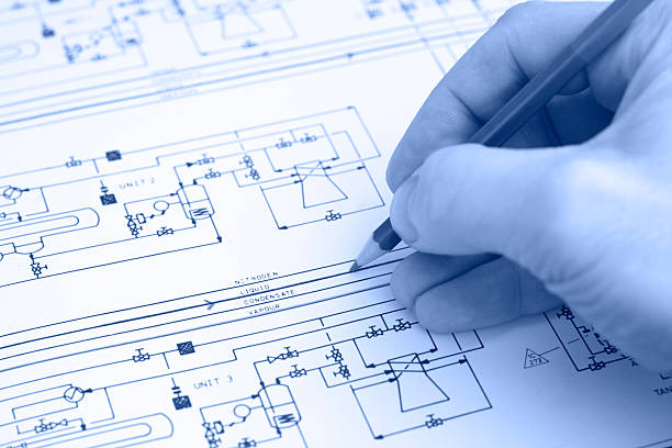 istock Engineer working with technical diagram of a gas storage facility. 173815443
