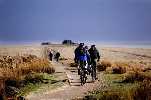 andar de bicicleta de montanha - dartmoor imagens e fotografias de stock