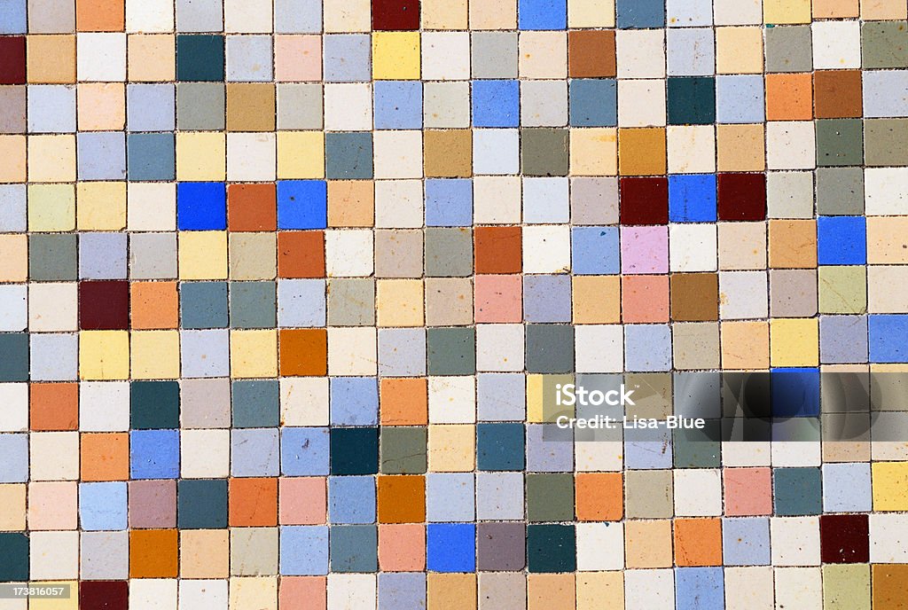 Grunge Multicolored Mosaic Wall Texture Background Pattern "Vintage mosaic tiles in Tuscany,Italy." Architecture Stock Photo