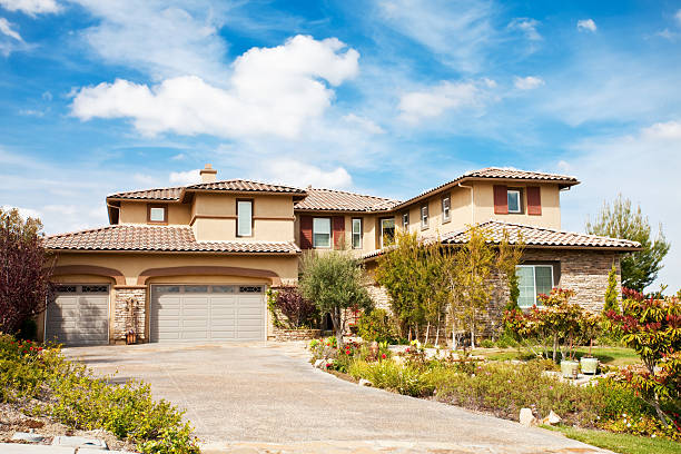 large california house with sky stock photo