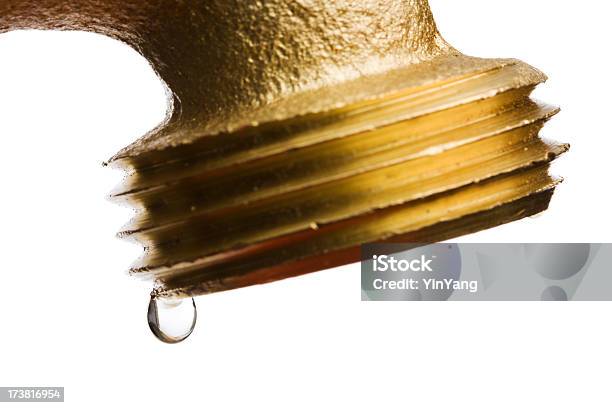 Leaking Faucet Stock Photo - Download Image Now - Faucet, Gold - Metal, Gold Colored