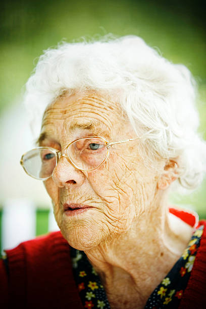 triste senior lady - aging process affectionate vitality awe foto e immagini stock