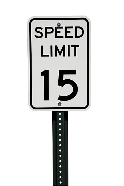 Speed limit sign with clipping path stock photo
