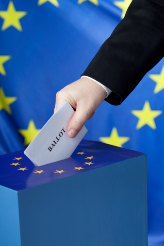 European Union concept shot. Voting.