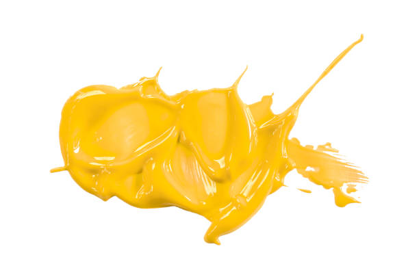 istock Yellow brush isolated on white background. Watercolor 1738191463