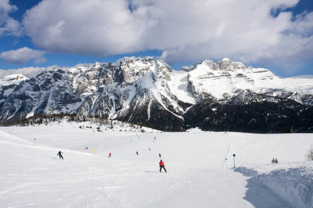 Winter travel destination - Dolomiti with one of the slope for skiing
