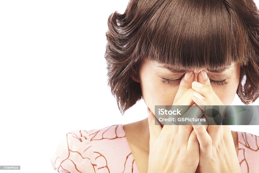 Mujer con dolor de cabeza - Foto de stock de 20 a 29 años libre de derechos