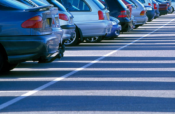 Car park Row of cars in a car park. car for sale stock pictures, royalty-free photos & images