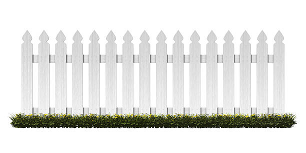 steccato - picket fence grass gardens nature foto e immagini stock