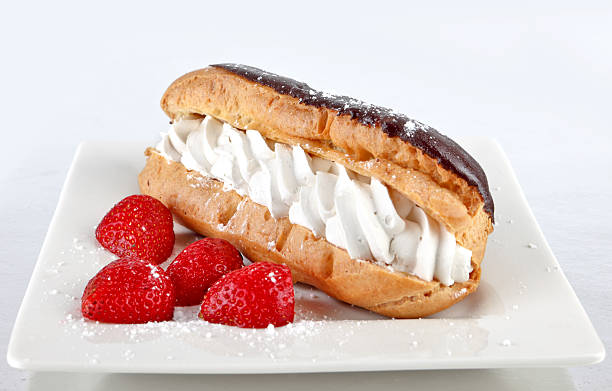 Chocolate eclair stock photo