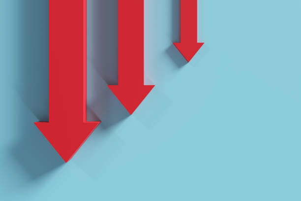 istock Multiple Red Arrows Show Price Falling As They Head Down, 3d rendering 1738209497