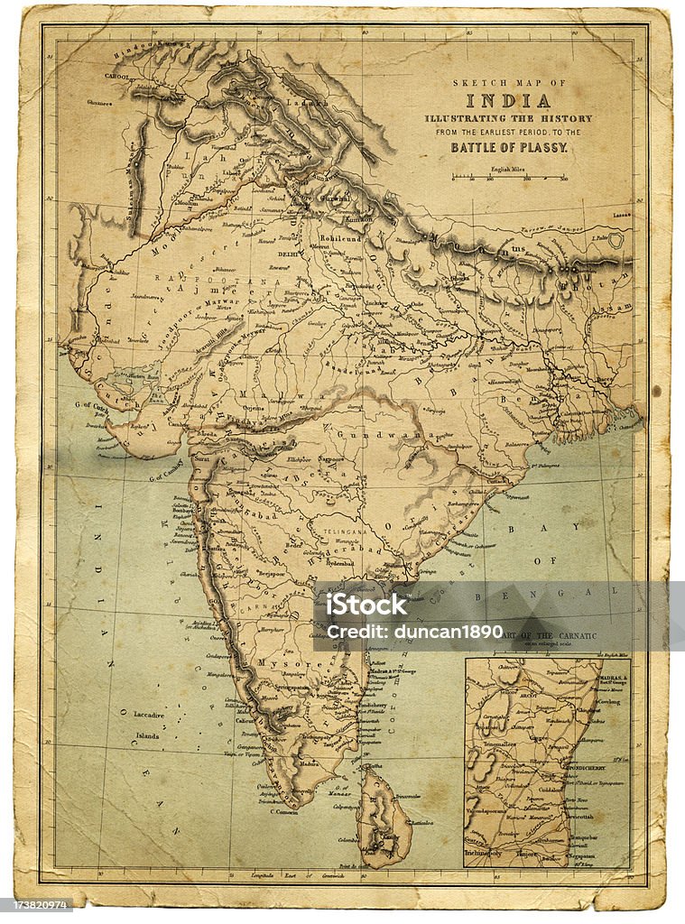 L'India - Illustrazione stock royalty-free di Carta geografica