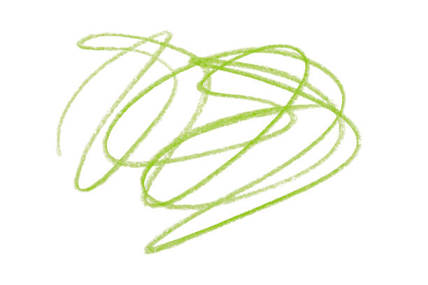istock Green pencil strokes isolated on white background. 1738209941