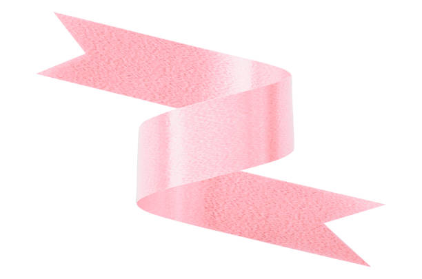 pink gift bow ribbon isolated on white background